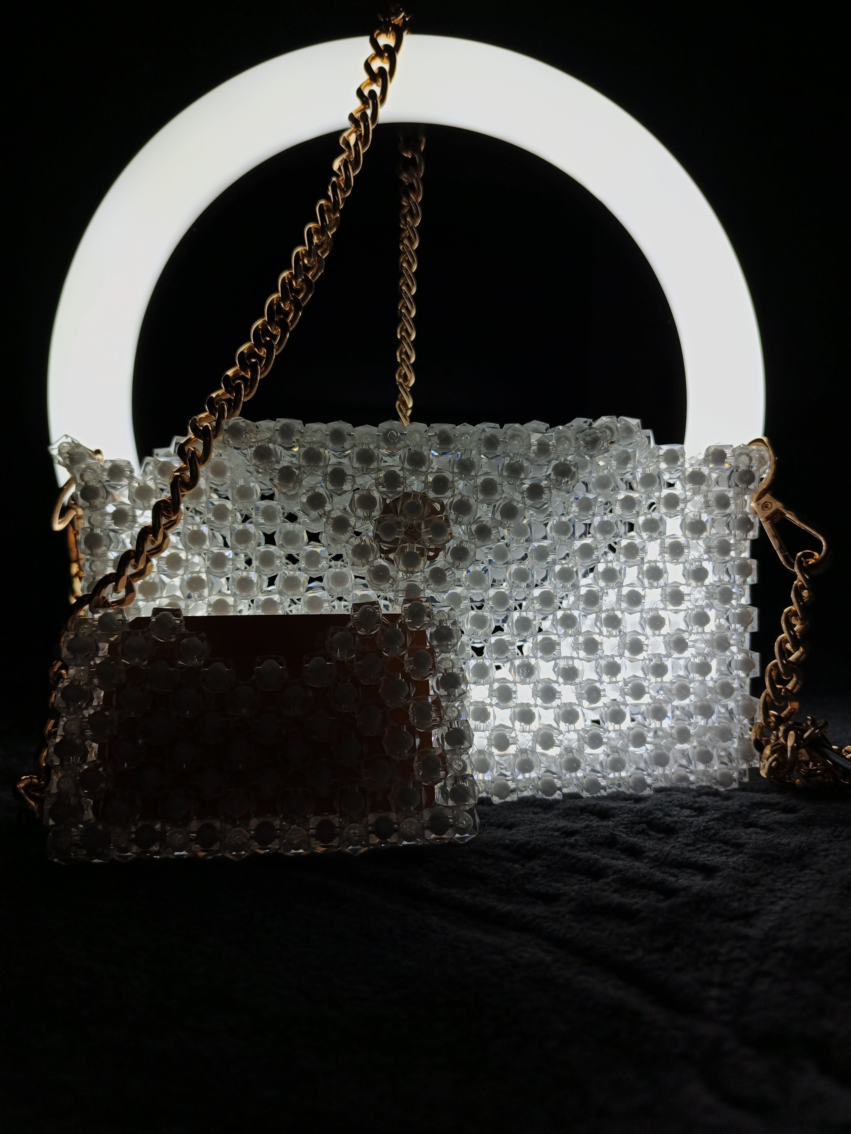 The Serpent Atelier: Luxury Micro Beaded Bag - Handcrafted Crystal Acrylic - Exclusive Made-to-Order